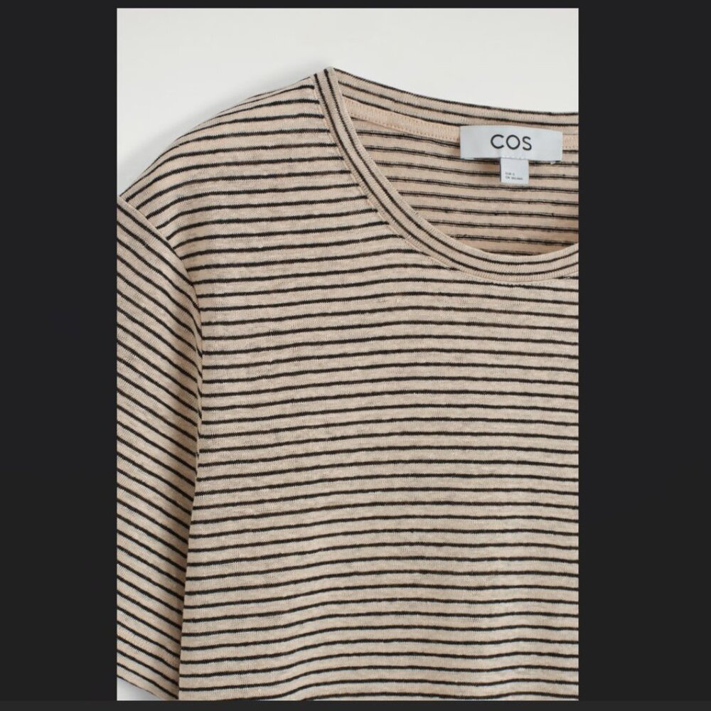 Cos CREW-NECK LINEN T-SHIRT, M - Picture 3 of 8